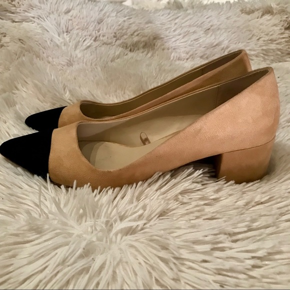 block heel pointed court shoes
